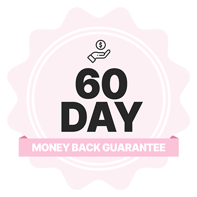Rozna značka z napisi 60 day money back guarantee